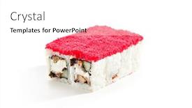  Presentation with cucumber cream - PPT layouts enhanced with japanese-cuisine-sushi-roll background and a white colored foreground