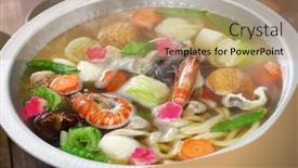  Presentation with japanese - Slide set enhanced with japanese-cuisine-udon-suki-hot background and a coral colored foreground