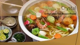  Presentation with japanese - Amazing presentation design having japanese-cuisine-udon-suki-hot backdrop and a yellow colored foreground