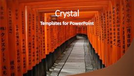 Presentation with kyoto - Audience pleasing presentation theme consisting of buddhism symbols - fushimi inari shrine - near backdrop and a crimson colored foreground