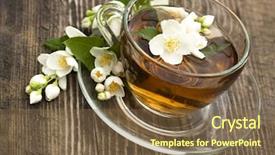  Presentation with jasmine - Cool new presentation theme with japanese culture - jasmine tea in a glass backdrop and a tawny brown colored foreground