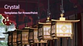  Presentation with kyoto - Beautiful PPT theme featuring lanterns at fushimi inari shrine -kyoto japan backdrop and a wine colored foreground