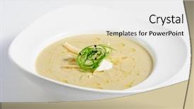  Presentation with cannoli cream - Cool new slides with japanese curry - eggplants cream soup puree backdrop and a  colored foreground