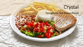  Presentation with rice - Slide deck consisting of japanese curry - pork with rice and potatoes background and a yellow colored foreground