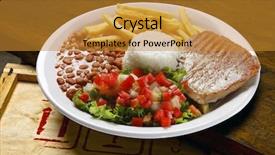  Presentation with rice - PPT layouts having japanese curry - pork with rice and potatoes background and a gold colored foreground