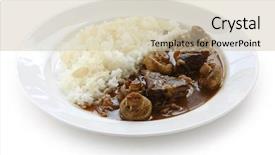  Presentation with curry - Cool new presentation theme with japanese curry beef curry with rice backdrop and a soft green colored foreground