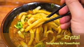  Presentation with curry - Amazing presentation theme having japanese curry udon soup backdrop and a tawny brown colored foreground