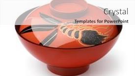  Presentation with lid - Slide set having japanese-decorated-small-soup-bowl background and a  colored foreground