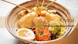  Presentation with deep - Presentation having japanese-deep-fied-seafood background and a yellow colored foreground
