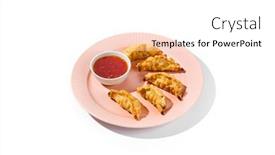 Presentation with japanese style - PPT layouts featuring japanese-dumplings-gyoza-with-sauce background and a  colored foreground