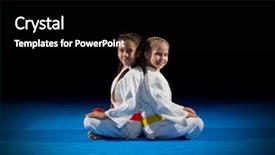  Presentation with martial arts - Theme enhanced with japanese energy - little girls martial arts fighters background and a black colored foreground