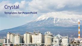  Presentation with factory - Slide deck with japanese energy - mountain fuji and japan industry background and a lemonade colored foreground