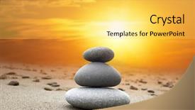 Presentation with bright yellow - PPT theme enhanced with japanese energy - oriental background of stones pyramid background and a yellow colored foreground