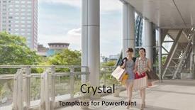 Presentation with walking - Slides with asian women shopping and walking background and a light gray colored foreground