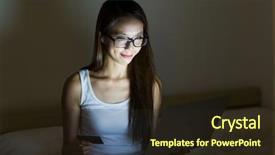  Presentation with credit card - Slides having japanese film - asian woman using credit card background and a wine colored foreground