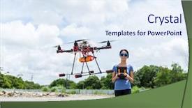  Presentation with drone - Audience pleasing theme consisting of japanese film - drone flying at outdoor backdrop and a sky blue colored foreground