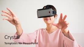  Presentation with game - Theme having japanese film - woman catch something in tv background and a lemonade colored foreground