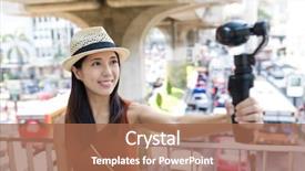  Presentation with movie - Presentation consisting of japanese film - woman taking selfie movie background and a coral colored foreground