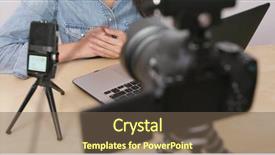  Presentation with video - Slide deck featuring japanese film - woman taking video and present background and a violet colored foreground