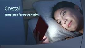  Presentation with film - Audience pleasing presentation theme consisting of japanese film - woman watch on cellphone backdrop and a ocean colored foreground