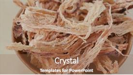 Presentation with snack - Slide deck with japanese fishing - stack of dry squid snack background and a  colored foreground