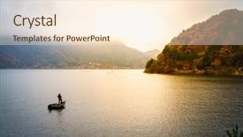  Presentation with buddhism in japan - Amazing PPT layouts having japanese fishing boats - kawaguchiko lake japan backdrop and a  colored foreground