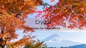  Presentation with autumn view autumn nature - Slide set having japanese fishing boats - mt fuji in autumn view background and a red colored foreground