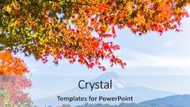  Presentation with autumn view autumn nature - Audience pleasing presentation consisting of japanese fishing boats - mt fuji in autumn view backdrop and a light blue colored foreground