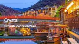  Presentation with fishing boats - PPT layouts having japanese fishing boats - uji kyoto prefecture japan background and a tawny brown colored foreground