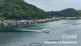  Presentation with kyoto - Presentation design enhanced with japanese fishing boats - water house of ine cho background and a gray colored foreground