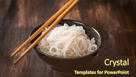  Presentation with japanese food - PPT layouts consisting of japanese food - low carb shirataki background and a tawny brown colored foreground