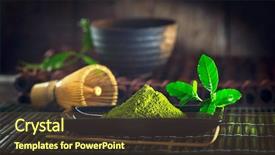  Presentation with organic cooking - Cool new PPT theme with japanese food dark still life backdrop and a tawny brown colored foreground