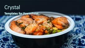  Presentation with japanese food - Beautiful slide deck featuring japanese food mix sashimi chirashi rice bowl backdrop and a wine colored foreground