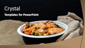  Presentation with japanese food - Theme with japanese-food-mix-sashimi-chirashi background and a black colored foreground