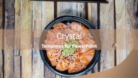  Presentation with japanese food - Presentation having japanese-food-mix-sashimi-chirashi background and a coral colored foreground