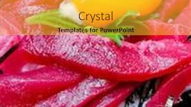  Presentation with japanese food - Colorful presentation theme enhanced with japanese-food-mix-sashimi-chirashi backdrop and a yellow colored foreground
