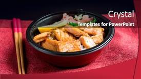  Presentation with japanese food - Amazing slides having japanese-food-mix-sashimi-chirashi backdrop and a black colored foreground