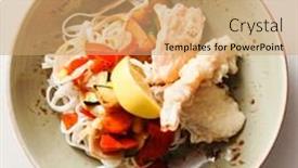  Presentation with japanese food - Slide set enhanced with japanese food background and a coral colored foreground