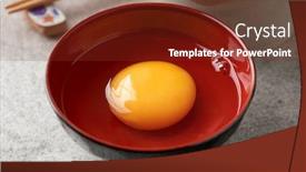  Presentation with japanese - PPT layouts consisting of japanese-fresh-raw-egg background and a tawny brown colored foreground