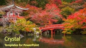  Presentation with maple - Slide deck enhanced with japanese garden with colorful maple background and a tawny brown colored foreground