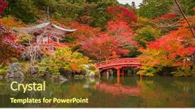  Presentation with beauty beautiful autumn in japanese - Colorful theme enhanced with japanese garden with colorful maple backdrop and a tawny brown colored foreground