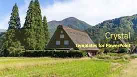  Presentation with japanese style - Slide set enhanced with japanese-gassho-style-house background and a tawny brown colored foreground