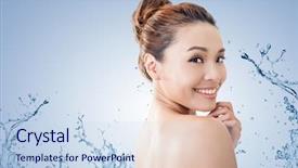  Presentation with beauty - Presentation theme having japanese girl - asian beauty face closeup portrait background and a  colored foreground