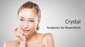  Presentation with beauty makeup - Slide deck consisting of japanese girl - asian beauty face concept background and a  colored foreground