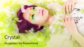  Presentation with artistic - Colorful theme enhanced with japanese girl - beautiful young woman colorful artistic backdrop and a yellow colored foreground