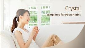  Presentation with japanese - Theme with fabric bag for mom to background and a  colored foreground.