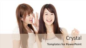  Presentation with movements of women in asia - Slides having japanese girl - beautiful young women portrait background and a lemonade colored foreground