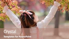  Presentation with japanese - Slides enhanced with japanese girl in lolita cosplay background and a coral colored foreground