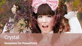  Presentation with fashion - Amazing presentation theme having japanese girl in lolita cosplay backdrop and a  colored foreground