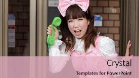  Presentation with japanese style - Presentation theme enhanced with japanese girl in sweet lolita background and a lemonade colored foreground